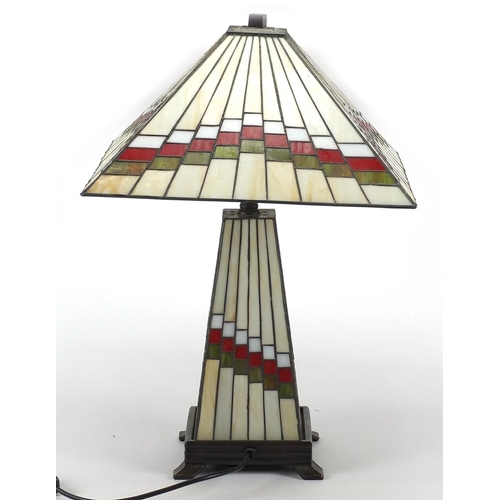 2081 - Tiffany design table lamp with shade, 58cm high