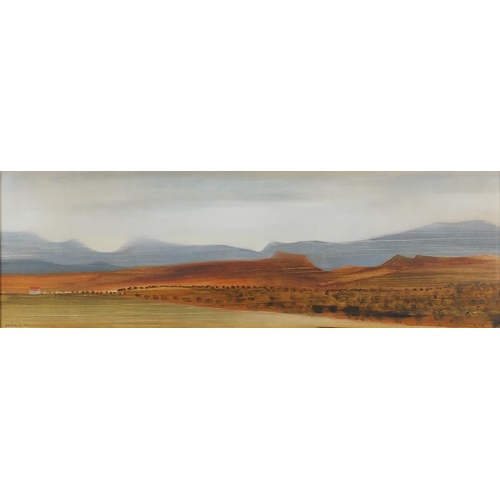 2120 - Gerald Parkinson 1966 - Framfield Sussex panoramic landscape, oil on board, inscriptions verso, moun... 