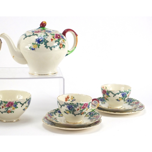 2227 - Royal Cauldon Victoria tea service, the teapot 15cm high