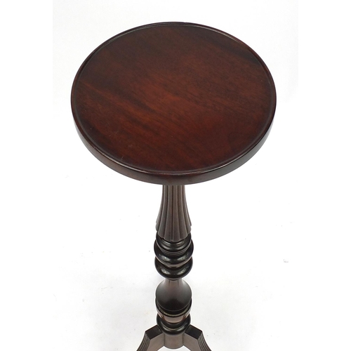 54 - Mahogany plant stand with tripod base, 96cm high
