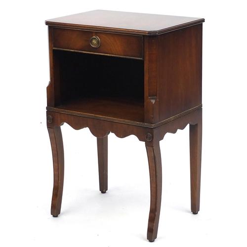 131 - Mahogany night stand, fitted with a frieze drawer, 69cm H x 44cm W x 32cm D