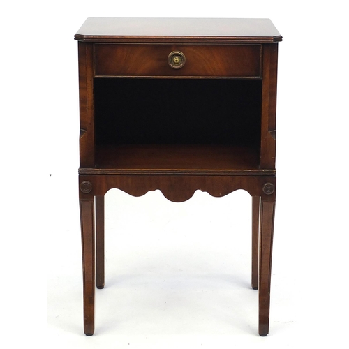 131 - Mahogany night stand, fitted with a frieze drawer, 69cm H x 44cm W x 32cm D