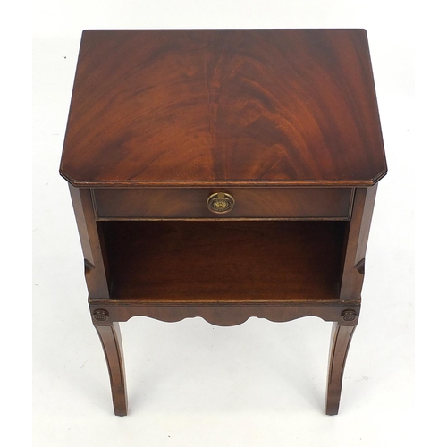 131 - Mahogany night stand, fitted with a frieze drawer, 69cm H x 44cm W x 32cm D