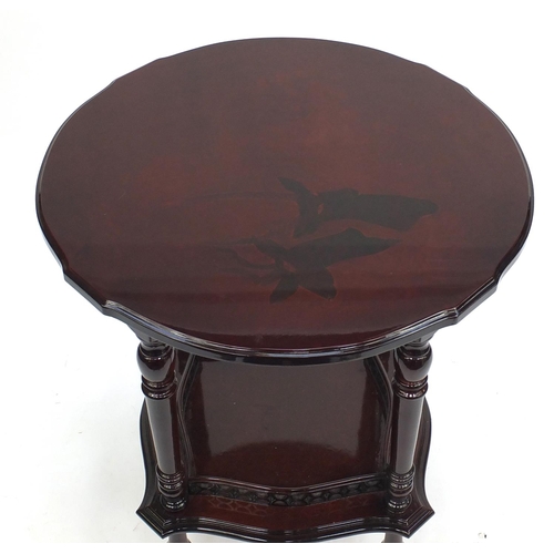 86 - Sorrento style centre table with under tier, 72cm high x 60cm in diameter