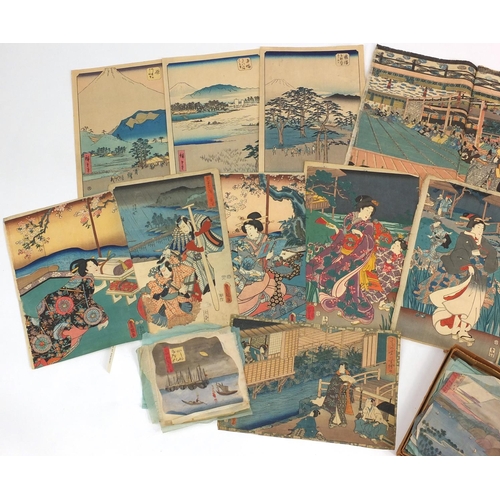 221 - Withdrawn Collection of Japanese pictures, some on silk and some of crepe paper