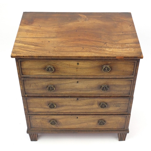 9 - Antique mahogany four drawer chest, 78cm H x 71cm W x 47cm D