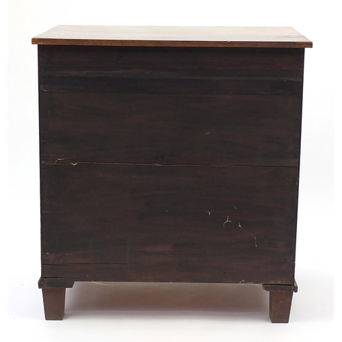 9 - Antique mahogany four drawer chest, 78cm H x 71cm W x 47cm D