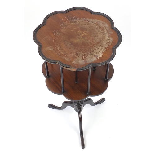 49 - Mahogany Lazy Susan occasional table with tripod base, 77cm high