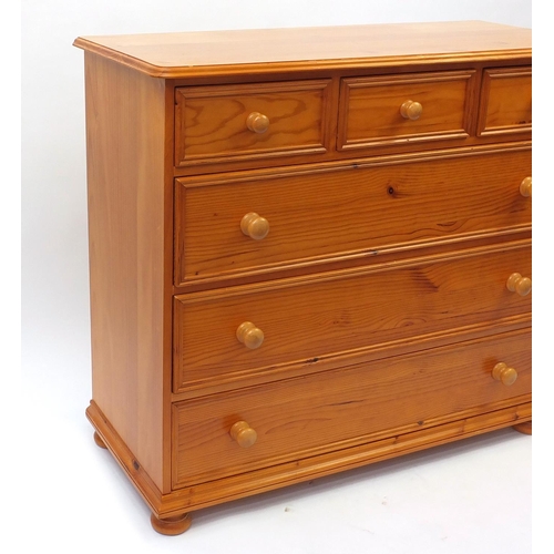 12 - Pine six drawer chest, 95cm H x 107cm W x 46cm D
