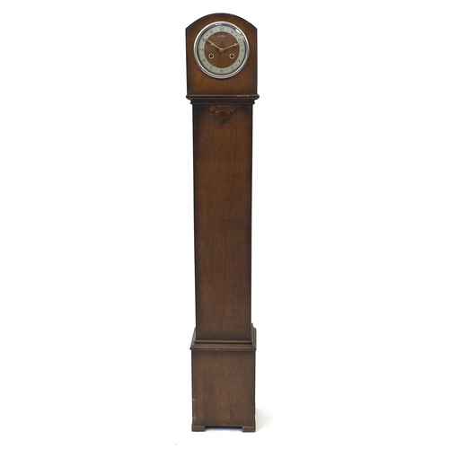 46 - Bentima oak Granddaughter clock, 133cm high