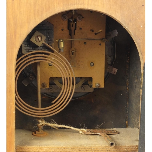 59 - Enfield oak Granddaughter clock, 133cm high