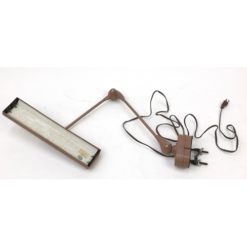 120 - Flexo industrial articulated Lamp, Art Speciality Co Chicago, approximately 1m in length