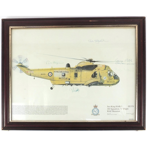 931 - Military interest 202 Squadron RAF Manston  print, with various signatures
