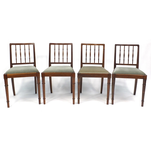 36 - Set of eight mahogany framed dining chairs with drop in seats