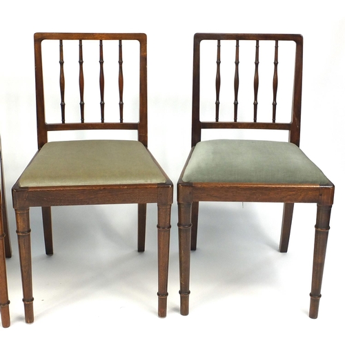 36 - Set of eight mahogany framed dining chairs with drop in seats