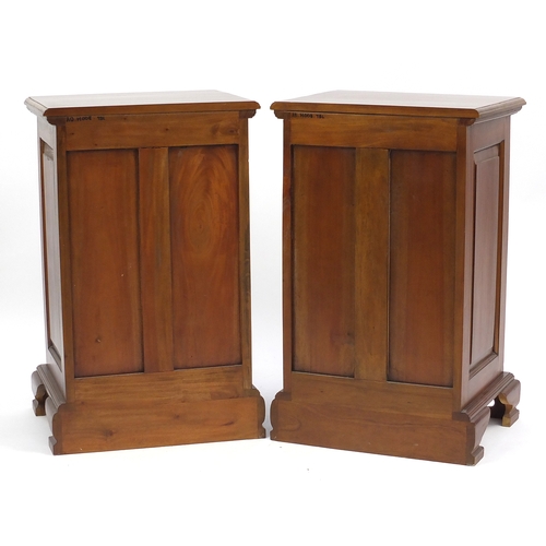 2034 - Pair of Mahogany five drawer bedside chests, 80cm H x 49cm W x 40cm D