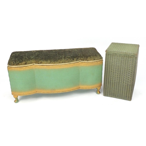 122 - Lloyd Loom style laundry basket and blanket box