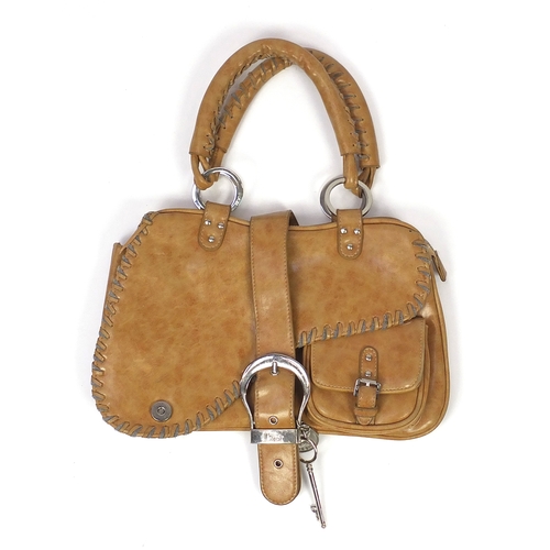 2072 - Christian Dior leather saddle bag, 32.5cm wide