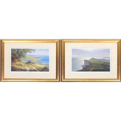 246 - Pair of Christopher Osborne pencil signed limited edition prints, titled 'Towards Eastbourne and Bel... 