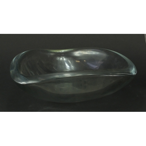 2229 - Heavy clear art glass vase and similar bowl, the largest 30cm high