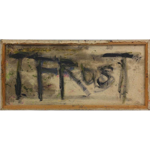 137 - After Sir Terry Frost - Abstract composition, oil onto canvas, inscription verso, unframed, 153cm x ... 