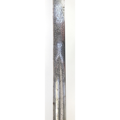 575 - British Military Royal Engineers Officers sword by Henry Wilkinson of Pall Mall London, with leather... 