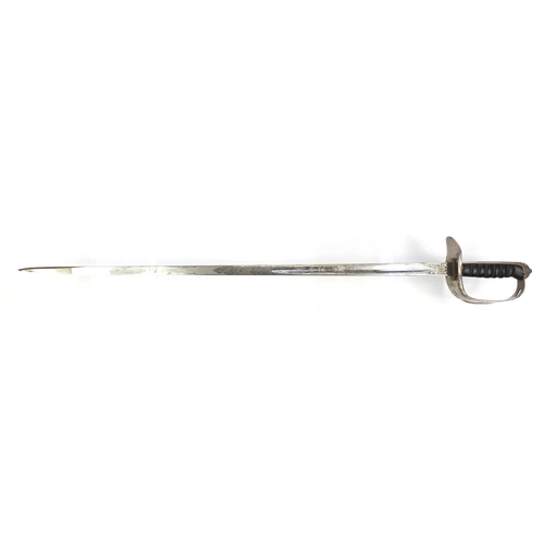 575 - British Military Royal Engineers Officers sword by Henry Wilkinson of Pall Mall London, with leather... 