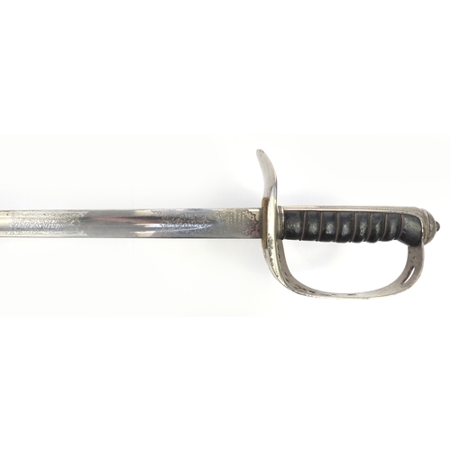 575 - British Military Royal Engineers Officers sword by Henry Wilkinson of Pall Mall London, with leather... 