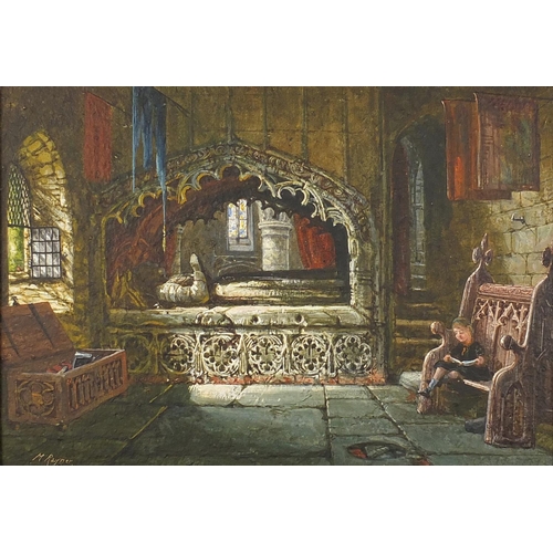 1649 - Margaret Rayner - Founder's Tomb, Old Abbey, watercolour, inscribed label verso, mounted and framed ... 