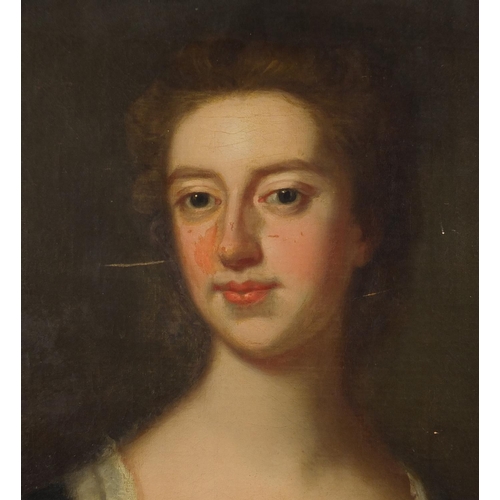 1333 - Attributed to Sir Godfrey Kneller - Head and shoulders portrait of The Honorable Lady Young, daughte... 