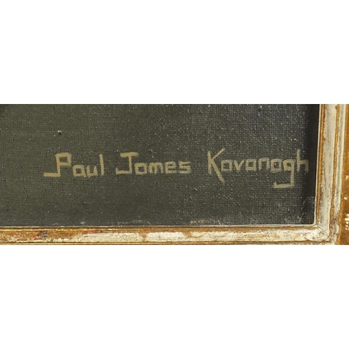 1525 - Paul James Kavanagh - Male washing, oil on canvas, framed, 60cm x 52.5cm