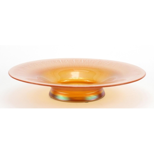 921 - WMF Myra Kristall orange iridescent glass centrepiece probably, 37.5cm in diameter