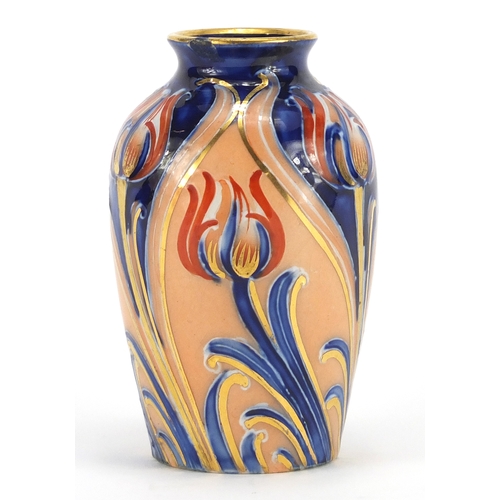 942 - Miniature Moorcroft Alhambra pattern pottery vase,   Macintyre  Burslem marks to base, 8cm high