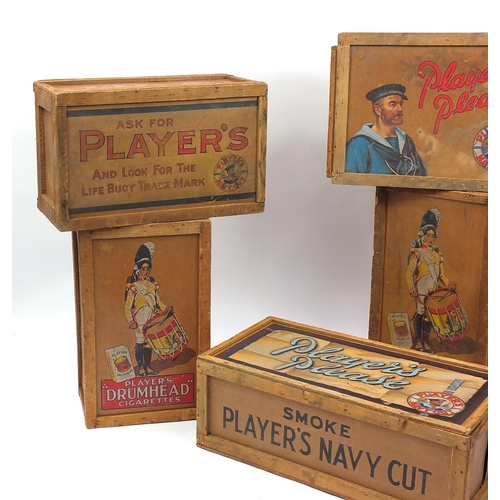 2020 - Five vintage Player's Navy Cut advertising crates