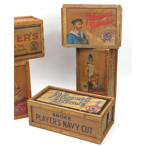 2020 - Five vintage Player's Navy Cut advertising crates