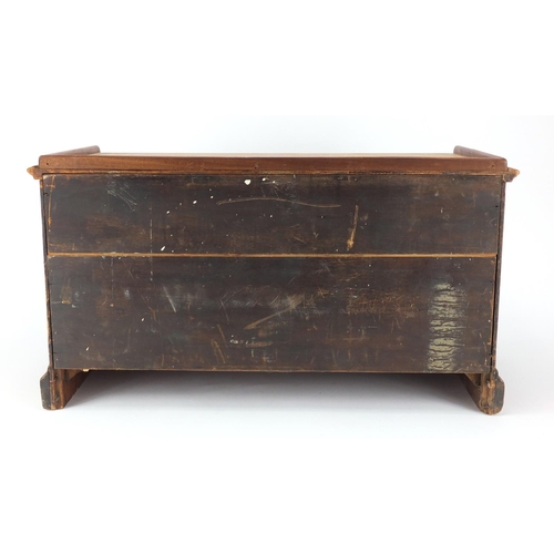 2012 - Nine drawer oak filing chest with brass handles, 34cm H x 61.5cm W x 28.5cm D
