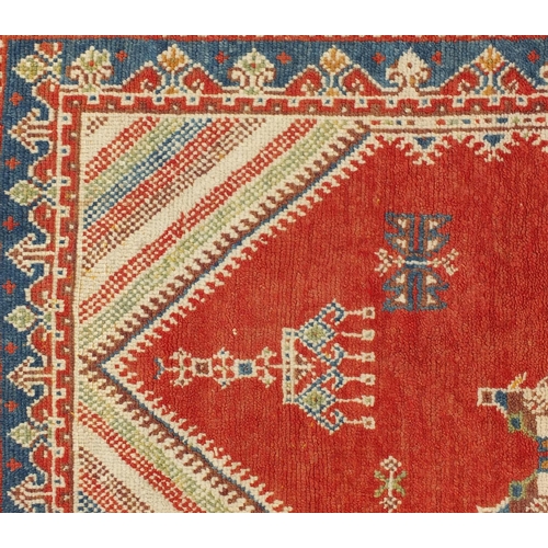 2017 - Rectangular Moroccan rug having an all over geometric design, 250cm x 155cm