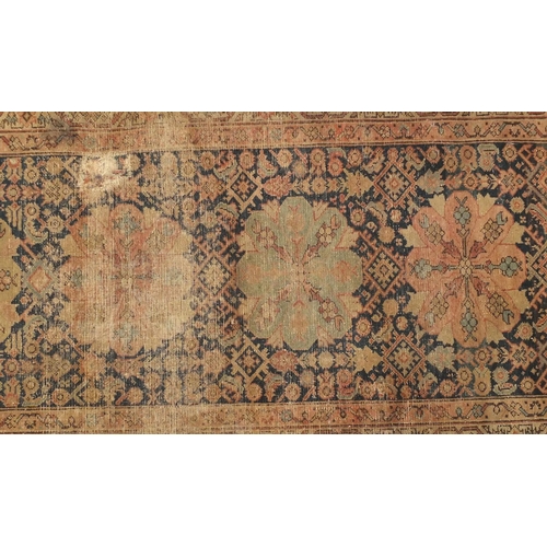 2064 - Rectangular North West Persian Herati design carpet runner, 301cm x 110cm