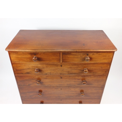 1 - Victorian mahogany Heal & Son six drawer chest fitted with two short above four long graduated drawe... 