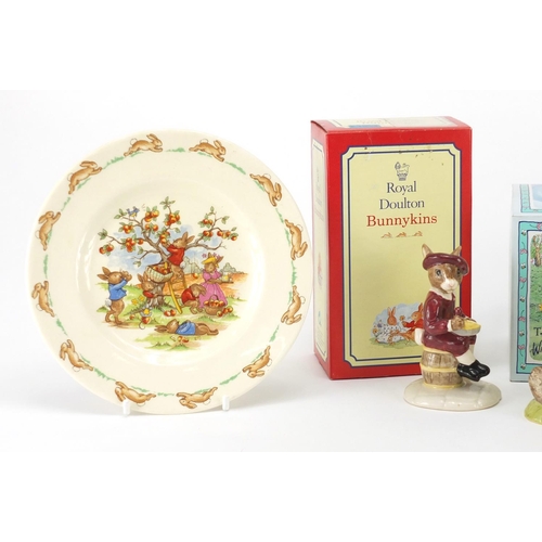 775 - Royal Doulton Bunnykins items including two figures with boxes and two Royal Doulton Winnie the Pooh... 