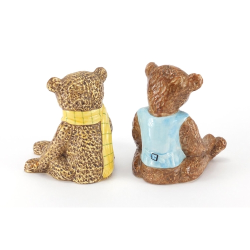 773 - Two Compton & Woodhouse John Beswick seated teddy bears, Benjamin and Archie, the largest 11.5cm hig... 