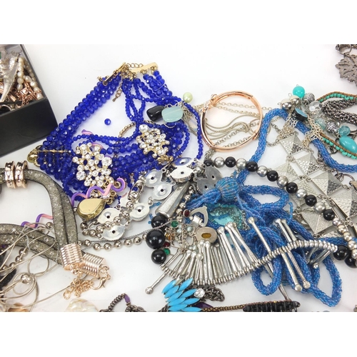 351 - Costume jewellery,including silver examples, mostly necklaces, rings and bracelets