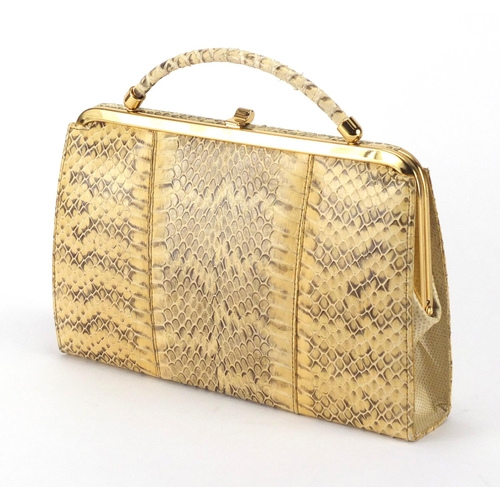 404 - Vintage snakeskin handbag, 25cm in length