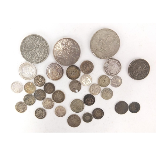 621 - 19th century and later coins, some silver including 1889 double florin and 1887 six pence