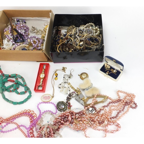 329 - Costume jewellery including necklaces, wristwatches, earrings and bracelets