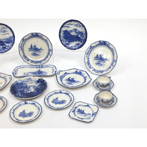 227 - Royal Doulton Norfolk patterned dinner and teaware including dinner plates and cups and saucers