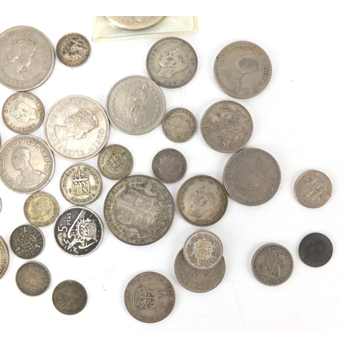 617 - Mostly British coins including pre decimal silver examples