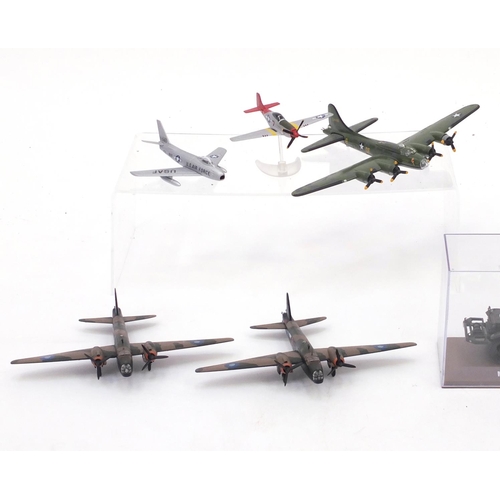 611 - Diecast model aeroplanes and vehicles including Military examples