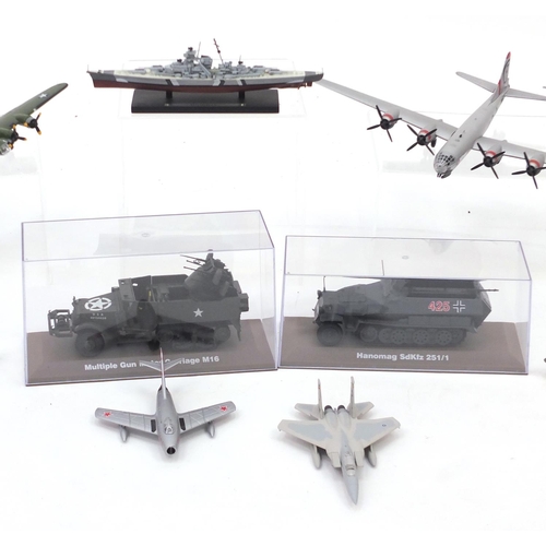 611 - Diecast model aeroplanes and vehicles including Military examples