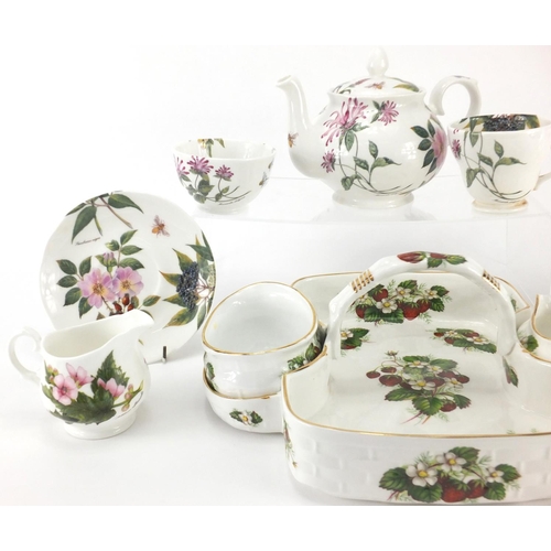 681 - Assorted china including a Hammersley strawberry set, Portmeirion butter dish and Bristol China tea ... 